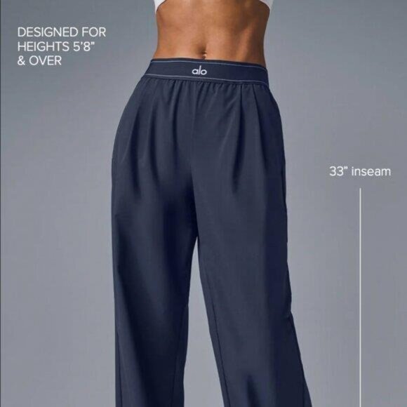 Alo Suit Up Trouser Navy Blue size small & nwot - Picture 2 of 5